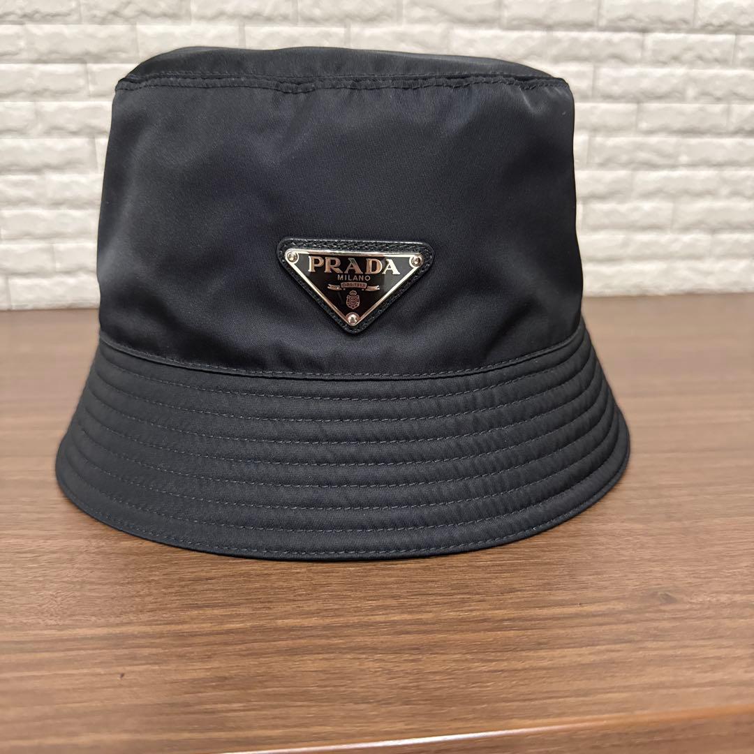 PRADA バケットハット Lサイズ RE-NYLON 中古・古着通販】PRADA (プラダ) Re-nylon Bucket Hat(リナイロン
